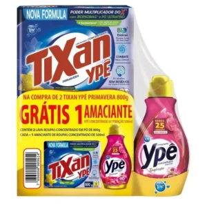 Kit 2 Sabao Po Tixan 800g + Amaciante Ype 500ml
