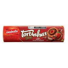 BISCOITO ISABELA TORTINHAS TRUFA COM GELEIA DE MORANGO 140g